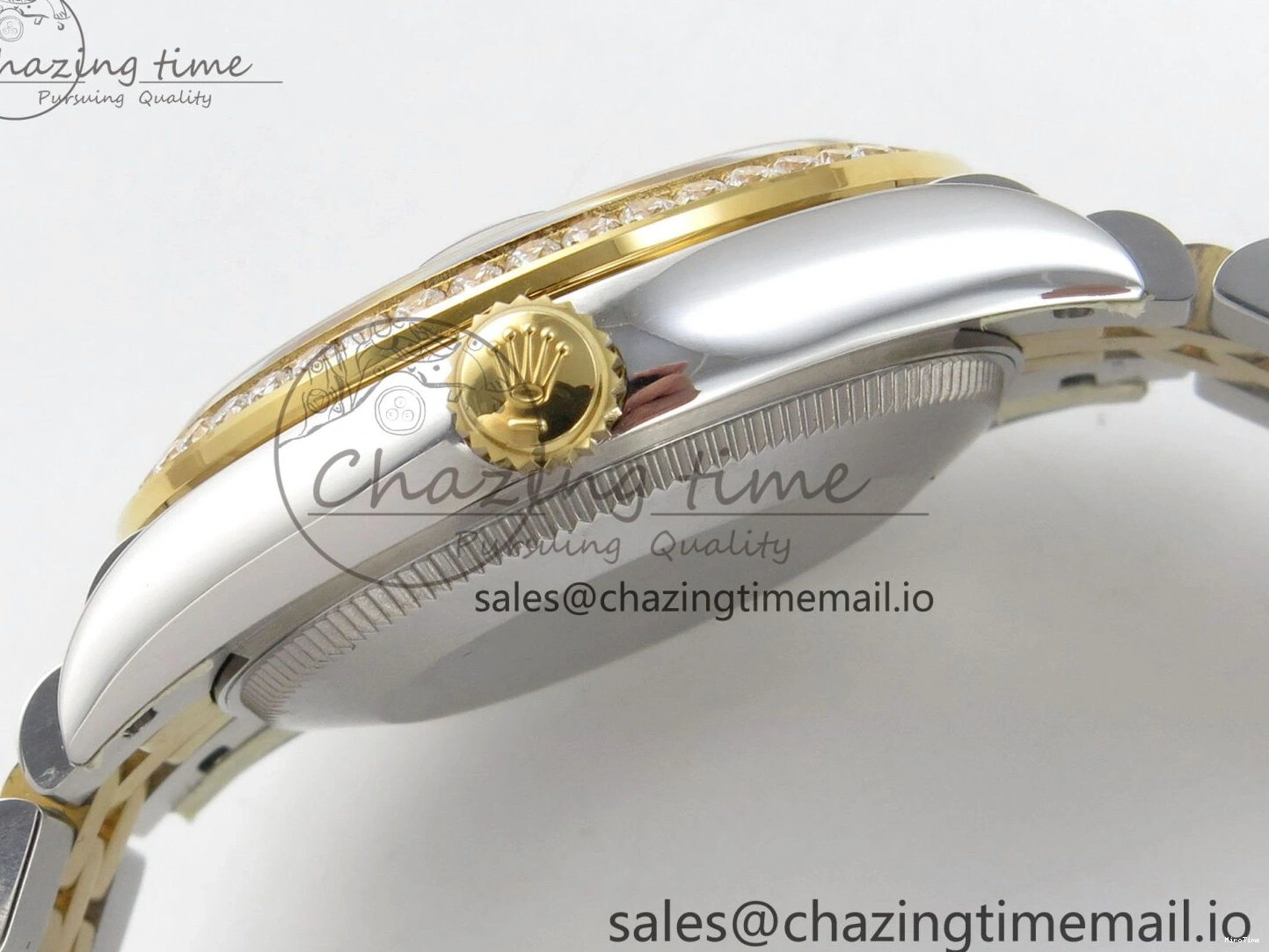 MiroTime 0207 Effortless DateJust 31 278383RBR THBF 1:1 Best Edition 904L Steel Brown Diamonds Dial Diamonds Bezel on SS YG Jubilee Bracelet HZ Cal. 10